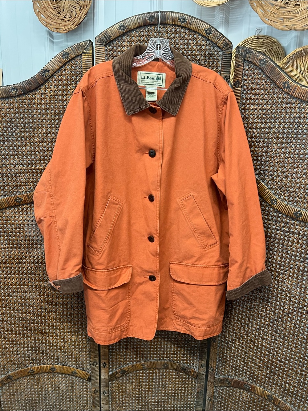 Vintage LL Bean barn/chore jacket coat 2X orange brown woman’s